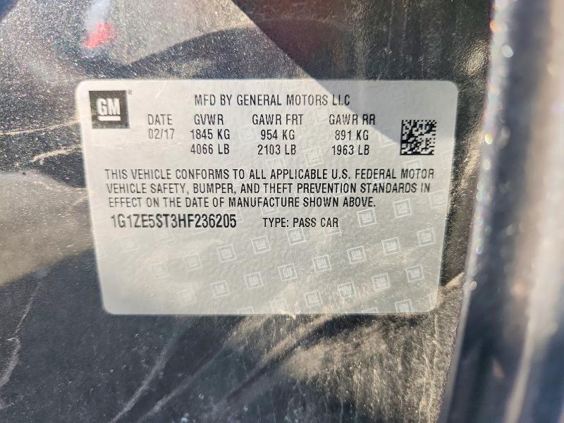 Aukcja sprzedaży 2017 Chevrolet Malibu, vin: 1G1ZE5ST3HF236205, numer aukcji: 59197796