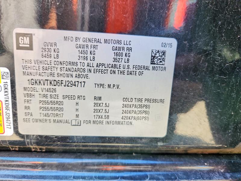 Aukcja sprzedaży 2015 Gmc Acadia, vin: 1GKKVTKD6FJ294717, numer aukcji: 60897156