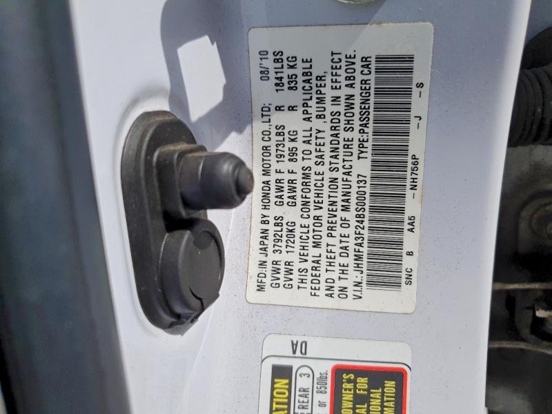 Продажа на аукционе авто 2011 Honda Civic, vin: JHMFA3F24BS000137, номер лота: 60613276