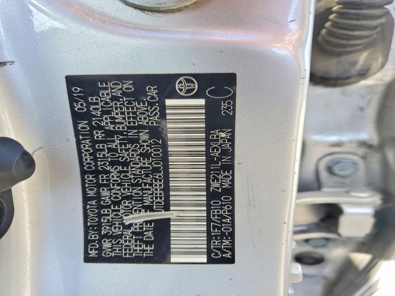 Aukcja sprzedaży 2020 Toyota Corolla, vin: JTDEBRBE6LJ010012, numer aukcji: 60072626