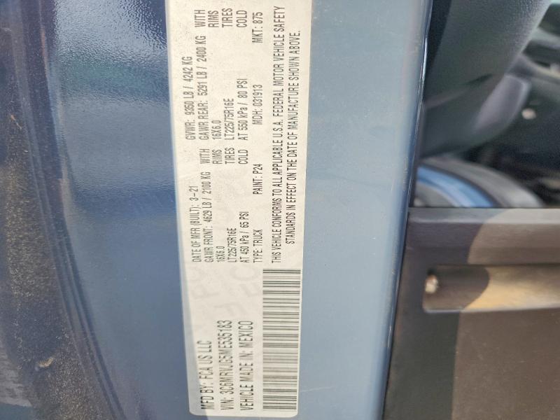 Продажа на аукционе авто 2021 Ram Promaster 3500, vin: 3C6MRVJG5ME535183, номер лота: 61037236