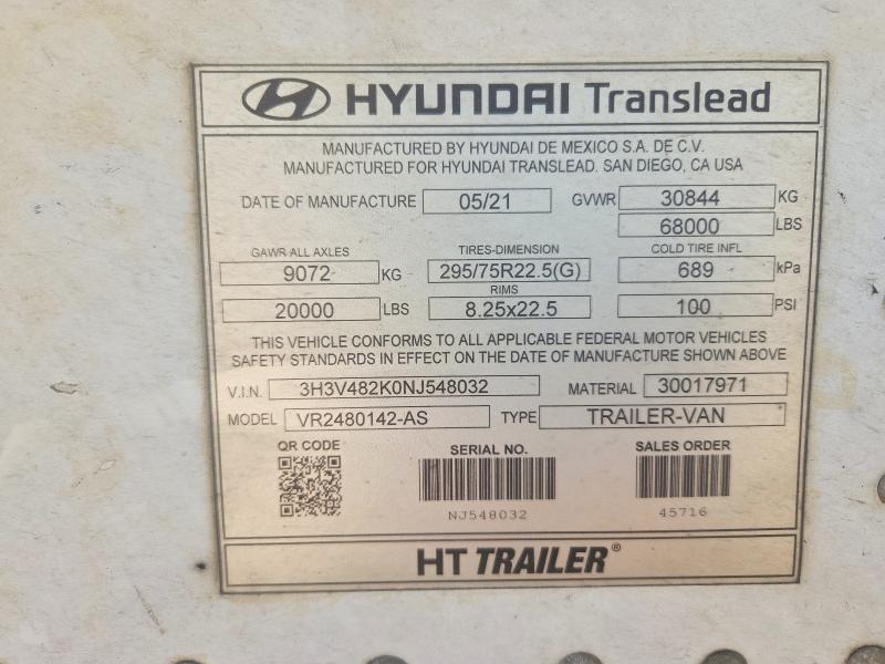 Aukcja sprzedaży 2022 Hyundai Translead Inc Unknown, vin: 3H3V482K0NJ548032, numer aukcji: 58838596