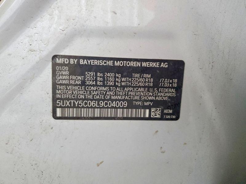 Aukcja sprzedaży 2020 Bmw X3, vin: 5UXTY5C06L9C04009, numer aukcji: 59719616