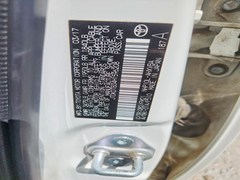 2017 Toyota Prius C მანქანა იყიდება აუქციონზე, vin: JTDKDTB34H1596208, აუქციონის ნომერი: 62148096