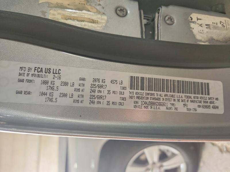 61320526 :رقم المزاد ، 1C4NJDBB0GD662611 vin ، 2016 Jeep Compass مزاد بيع