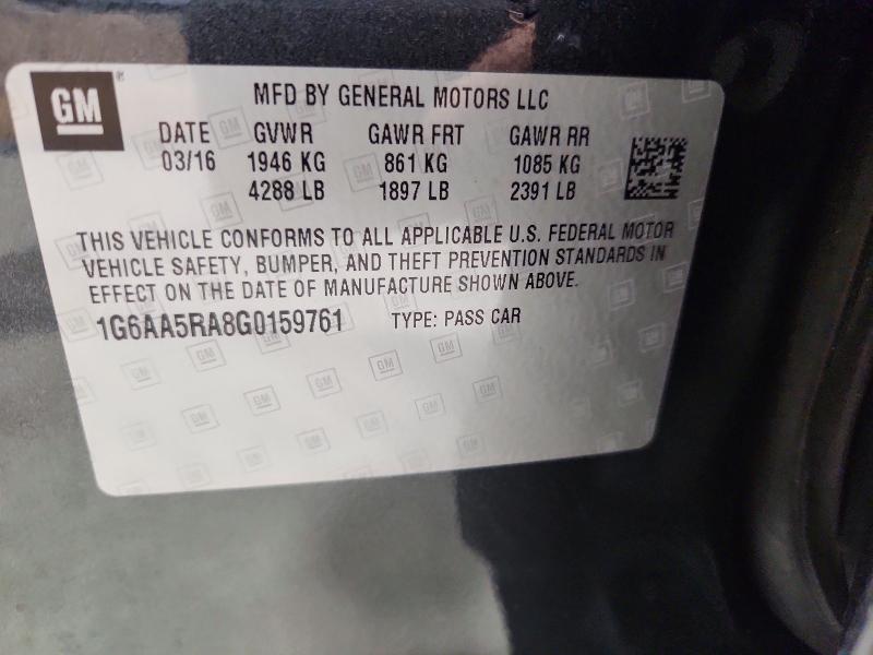 Aukcja sprzedaży 2016 Cadillac Ats, vin: 1G6AA5RA8G0159761, numer aukcji: 62504316