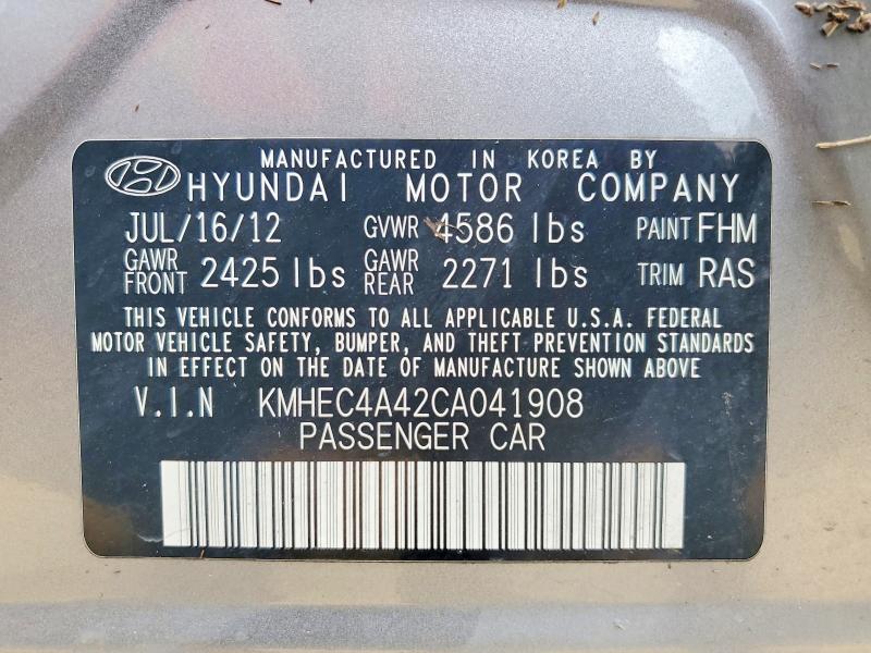 Продаж на аукціоні авто 2012 Hyundai Sonata, vin: KMHEC4A42CA041908, номер лоту: 59362816