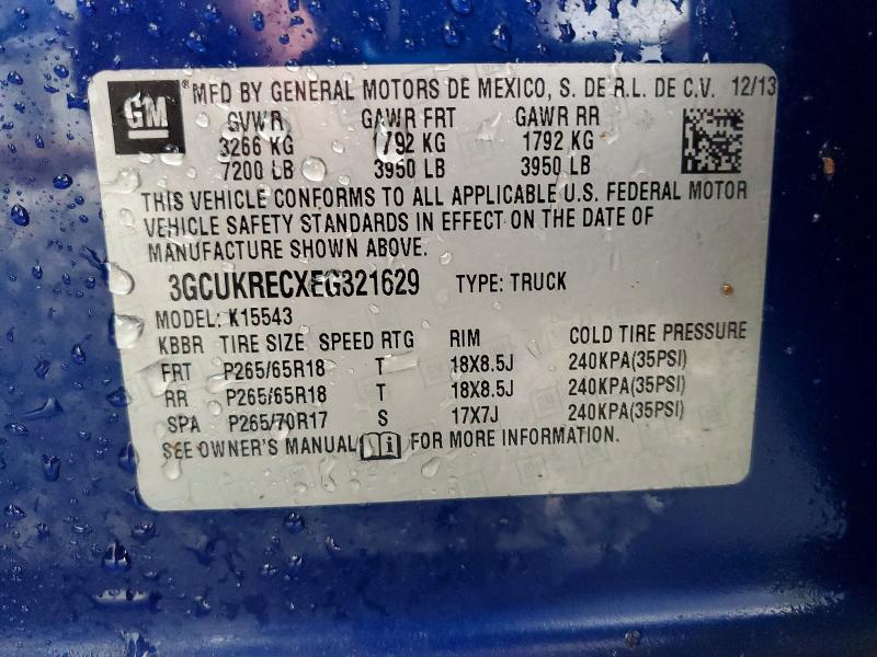Aukcja sprzedaży 2014 Chevrolet Silverado, vin: 3GCUKRECXEG321629, numer aukcji: 60838976