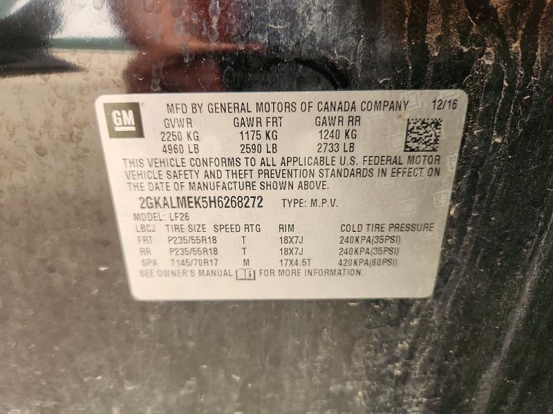 Продаж на аукціоні авто 2017 Gmc Terrain, vin: 2GKALMEK5H6268272, номер лоту: 61576706