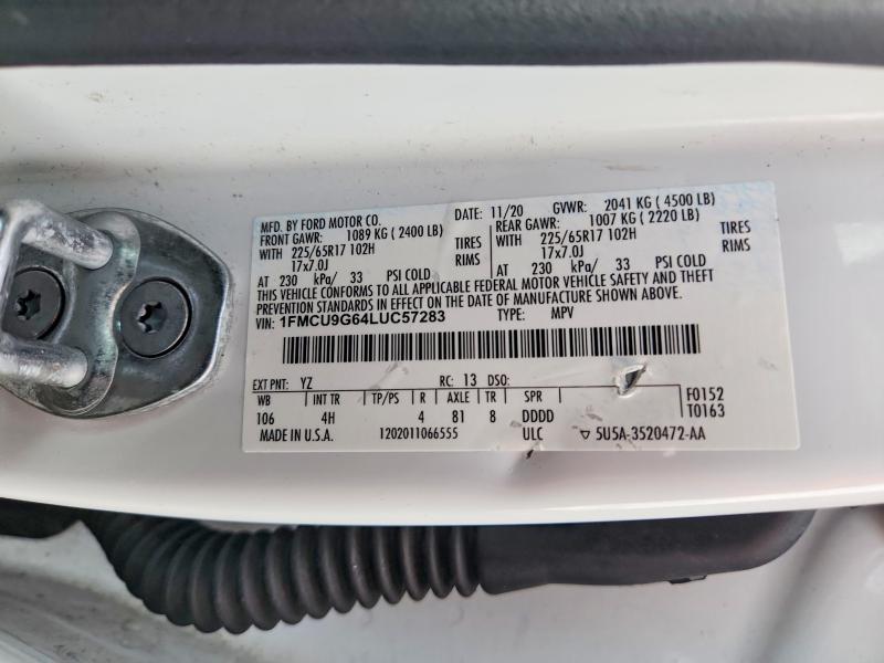Продажа на аукционе авто 2020 Ford Escape, vin: 1FMCU9G64LUC57283, номер лота: 62283656