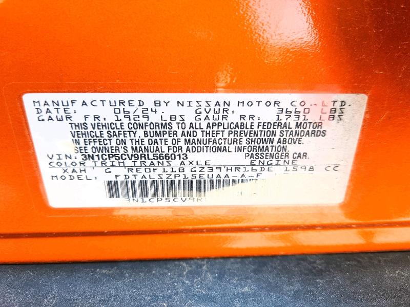 Продаж на аукціоні авто 2024 Nissan Kicks, vin: 3N1CP5CV9RL566013, номер лоту: 61969886