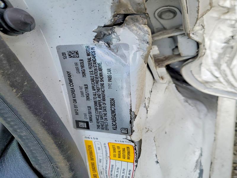2021 Chevrolet Spark მანქანა იყიდება აუქციონზე, vin: KL8CA6SA2MC738334, აუქციონის ნომერი: 59329466