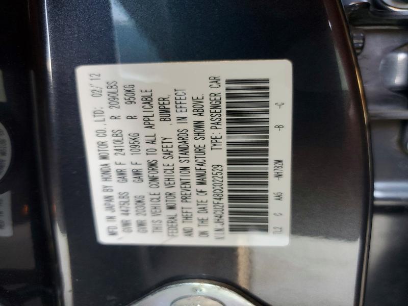 Aukcja sprzedaży 2012 Acura Tsx, vin: JH4CU2F48CC022529, numer aukcji: 59783106