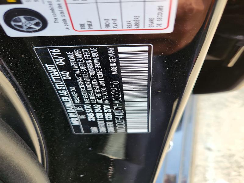 62074456 :رقم المزاد ، WDDZF4KB7HA022956 vin ، 2017 Mercedes-benz E مزاد بيع