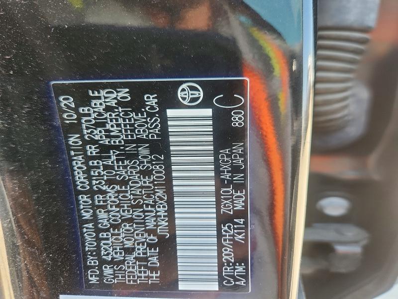 Aukcja sprzedaży 2021 Toyota C-hr, vin: JTNKHMBX2M1100812, numer aukcji: 59999966