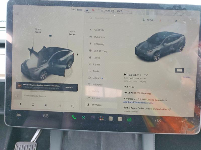 59742316 :رقم المزاد ، 7SAYGDEE9PF684989 vin ، 2023 Tesla Model Y مزاد بيع