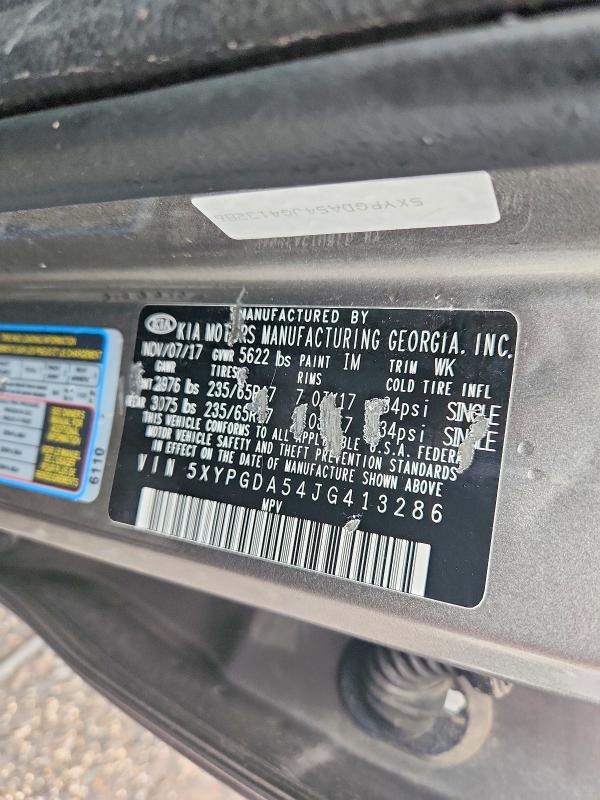 Продаж на аукціоні авто 2018 Kia Sorento, vin: 5XYPGDA54JG413286, номер лоту: 60213916
