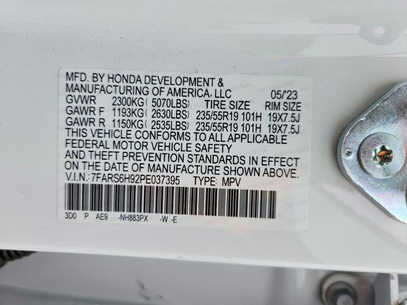61811906 :رقم المزاد ، 7FARS6H92PE037395 vin ، 2023 Honda Cr-v مزاد بيع