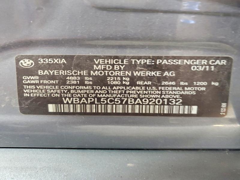Продаж на аукціоні авто 2011 Bmw 335, vin: WBAPL5C57BA920132, номер лоту: 62531086
