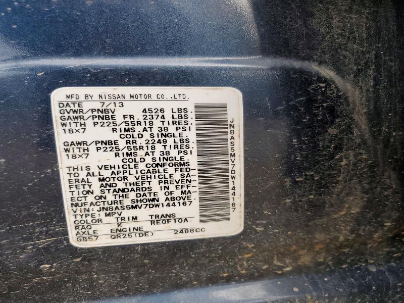 Aukcja sprzedaży 2013 Nissan Rogue, vin: JN8AS5MV7DW144167, numer aukcji: 60453116