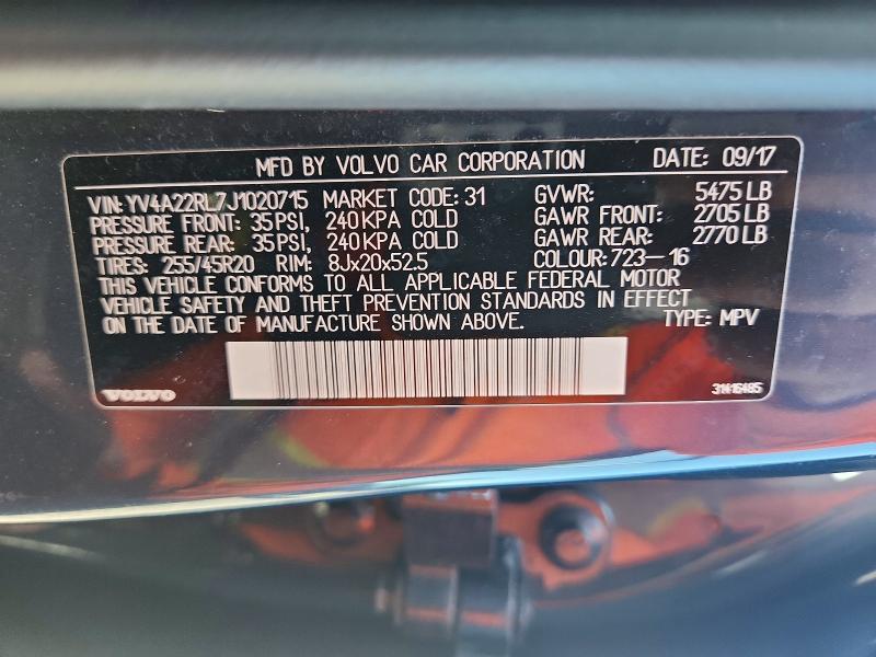 Продажа на аукционе авто 2018 Volvo Xc60, vin: YV4A22RL7J1020715, номер лота: 60833266