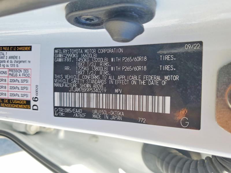 59917966 :رقم المزاد ، JTJAM7BX9P5340219 vin ، 2023 Lexus Gx مزاد بيع