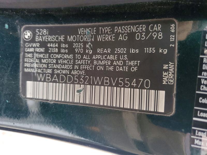 Продажа на аукционе авто 1998 Bmw 528, vin: WBADD5321WBV55470, номер лота: 61528436
