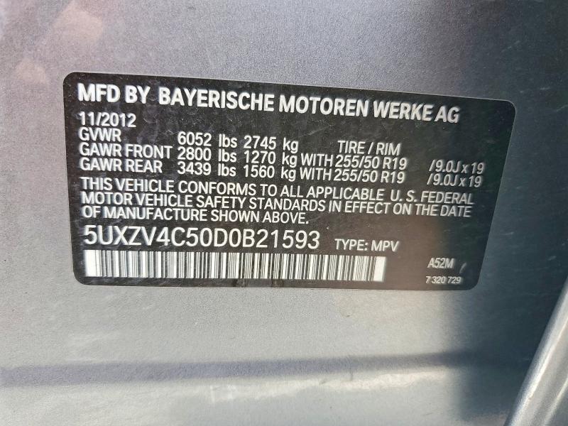 Aukcja sprzedaży 2013 Bmw X5, vin: 5UXZV4C50D0B21593, numer aukcji: 61219586