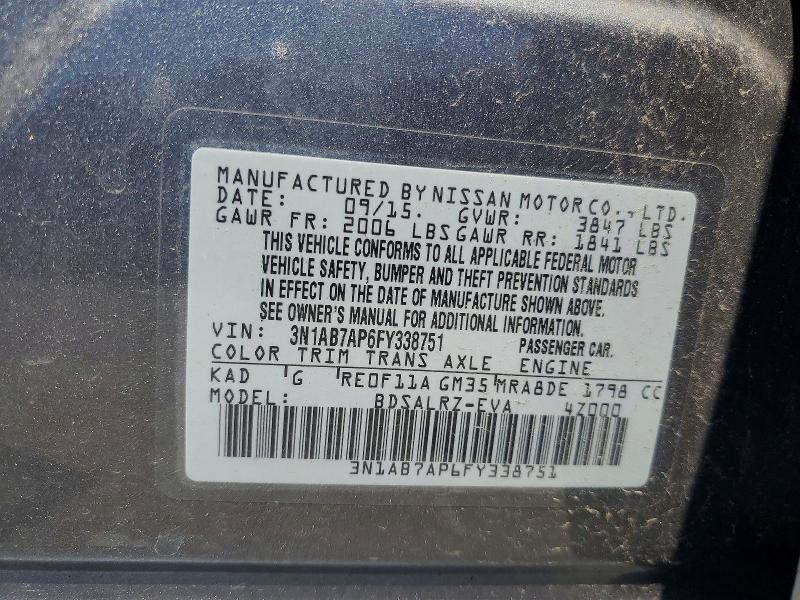 Aukcja sprzedaży 2015 Nissan Sentra, vin: 3N1AB7AP6FY338751, numer aukcji: 62296446