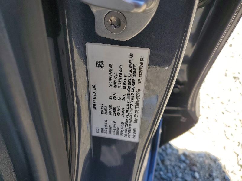 2021 Tesla Model 3 მანქანა იყიდება აუქციონზე, vin: 5YJ3E1EA0MF017975, აუქციონის ნომერი: 62718636