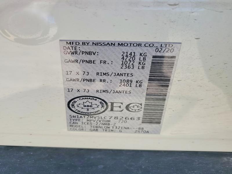 Продаж на аукціоні авто 2020 Nissan Rogue, vin: 5N1AT2MV5LC782663, номер лоту: 61326156