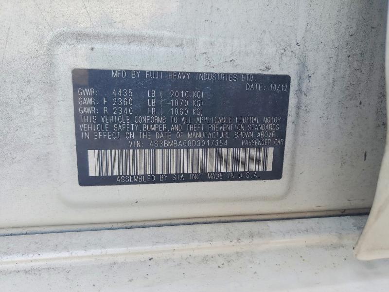 59910846 :رقم المزاد ، 4S3BMBA68D3017354 vin ، 2013 Subaru Legacy مزاد بيع