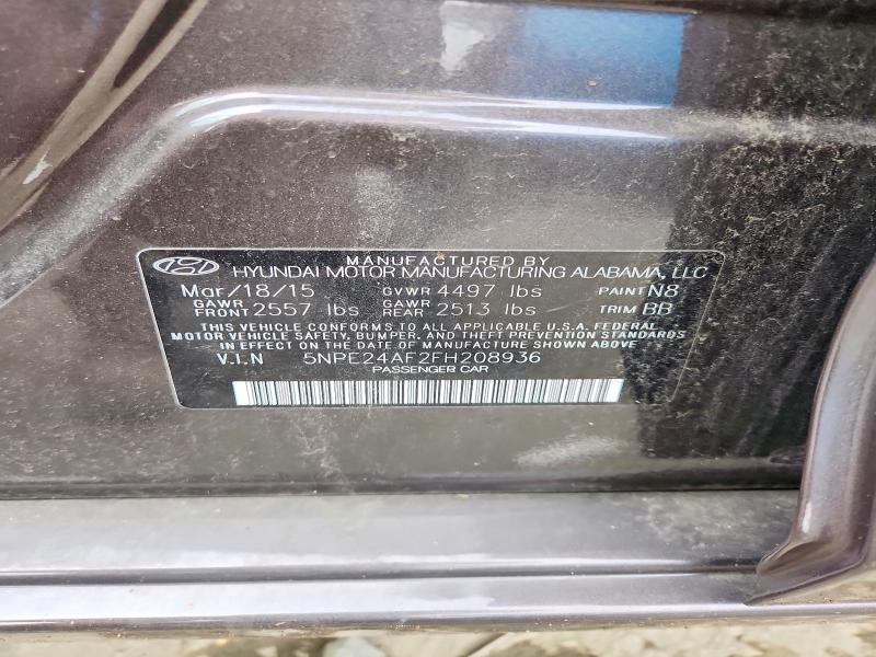 2015 Hyundai Sonata მანქანა იყიდება აუქციონზე, vin: 5NPE24AF2FH208936, აუქციონის ნომერი: 60569746