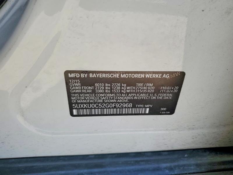 Продажа на аукционе авто 2016 Bmw X6, vin: 5UXKU0C52G0F92968, номер лота: 61943326