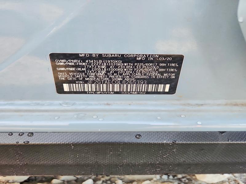 Продаж на аукціоні авто 2020 Subaru Crosstrek, vin: JF2GTAEC0L8265393, номер лоту: 61901186