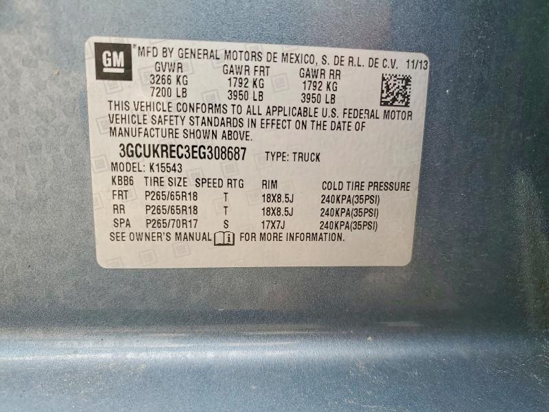 Продажа на аукционе авто 2014 Chevrolet Silverado, vin: 3GCUKREC3EG308687, номер лота: 59707686