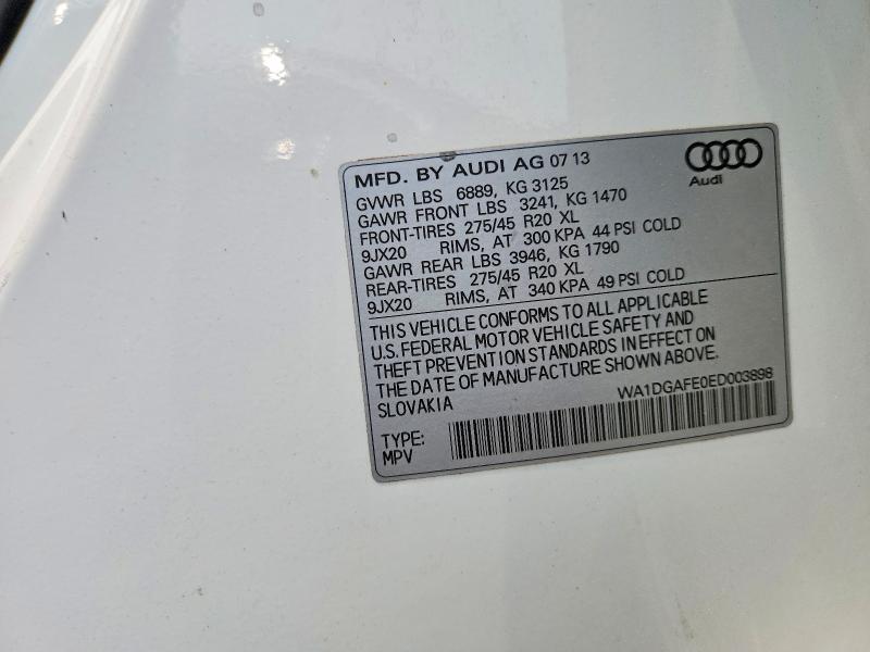 Aukcja sprzedaży 2014 Audi Q7, vin: WA1DGAFE0ED003898, numer aukcji: 61241206