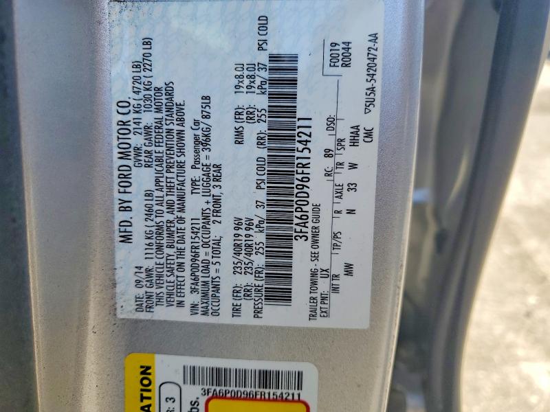 Продажа на аукционе авто 2015 Ford Fusion, vin: 3FA6P0D96FR154211, номер лота: 60083336