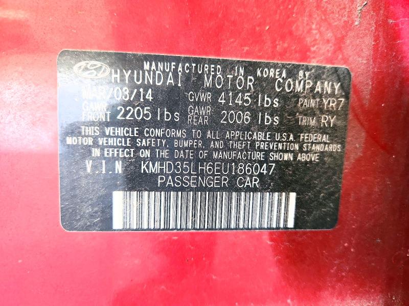 2014 Hyundai Elantra Gt მანქანა იყიდება აუქციონზე, vin: KMHD35LH6EU186047, აუქციონის ნომერი: 58476606