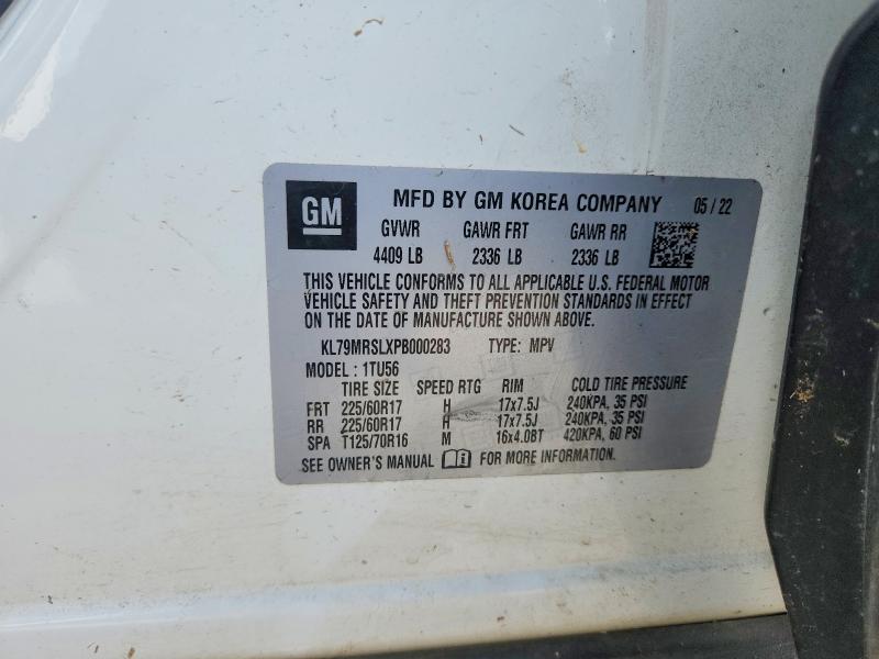 2023 Chevrolet Trailblazer მანქანა იყიდება აუქციონზე, vin: KL79MRSLXPB000283, აუქციონის ნომერი: 59697796