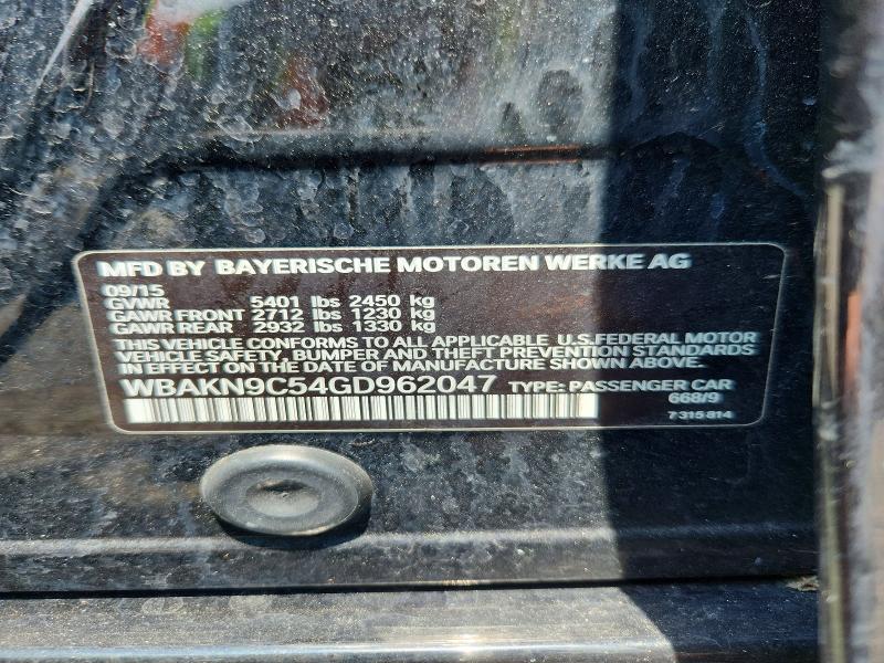 2016 Bmw 550 მანქანა იყიდება აუქციონზე, vin: WBAKN9C54GD962047, აუქციონის ნომერი: 63126326