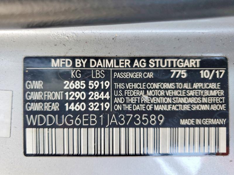 Продаж на аукціоні авто 2018 Mercedes-benz S, vin: WDDUG6EB1JA373589, номер лоту: 63190516
