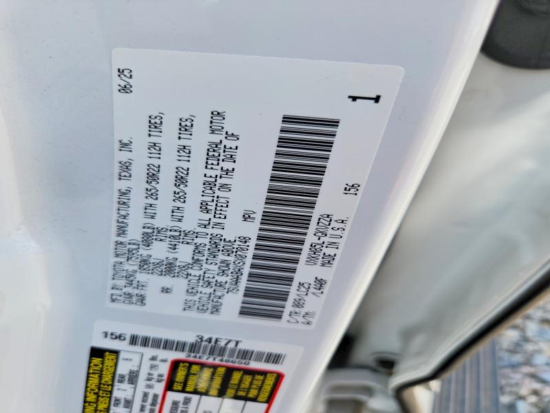 2025 Toyota Sequoia მანქანა იყიდება აუქციონზე, vin: 7SVAAABAXSX070148, აუქციონის ნომერი: 62316866