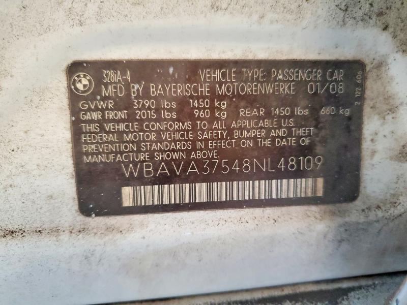 Продаж на аукціоні авто 2008 Bmw 328, vin: WBAVA37548NL48109, номер лоту: 60609536