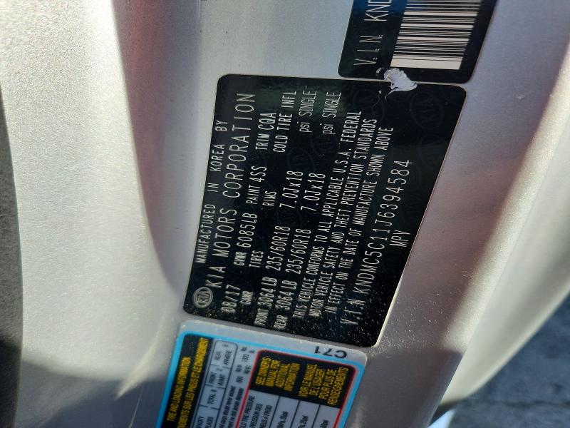 59224206 :رقم المزاد ، KNDMC5C11J6394584 vin ، 2018 Kia Sedona مزاد بيع