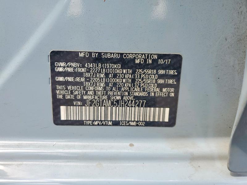 Продаж на аукціоні авто 2018 Subaru Crosstrek, vin: JF2GTAMC5JH244277, номер лоту: 85611915