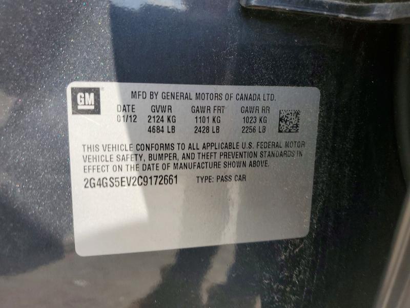 Продажа на аукционе авто 2012 Buick Regal, vin: 2G4GS5EV2C9172661, номер лота: 85793395