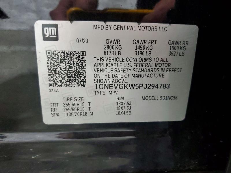 2023 Chevrolet Traverse მანქანა იყიდება აუქციონზე, vin: 1GNEVGKW5PJ294783, აუქციონის ნომერი: 61339566