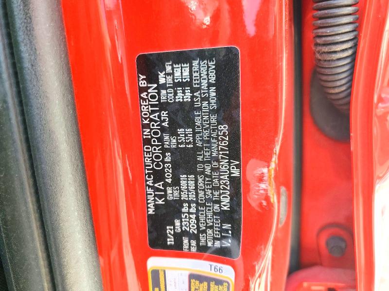 58151776 :رقم المزاد ، KNDJ23AU6N7176258 vin ، 2022 Kia Soul مزاد بيع