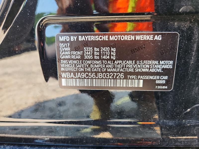 62829826 :رقم المزاد ، WBAJA9C56JB032726 vin ، 2018 Bmw 530e مزاد بيع